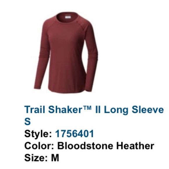 Columbia Trail Shaker II long sleeve wicking tee- red, size medium - Picture 1 of 2